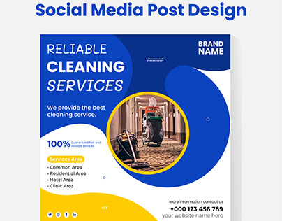 social media cleaning service post design