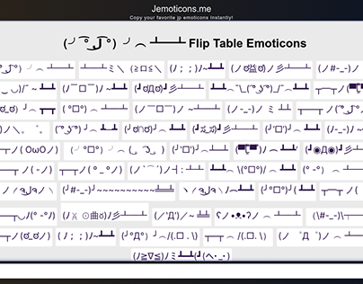 Flip Table Japanese Emoticons