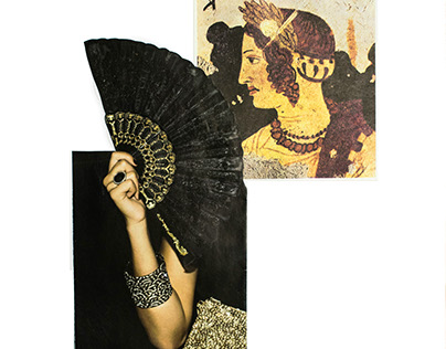 Paper collages. Woman