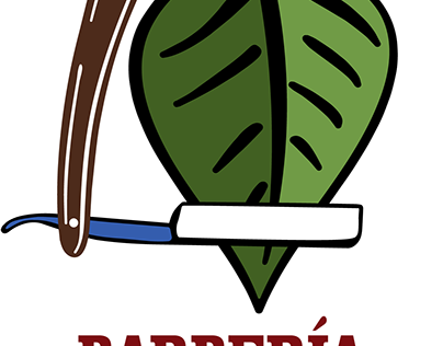 Logo de berbería la hoja verde.