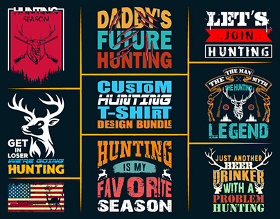 Custom Hunting T-shirt Design Bundle