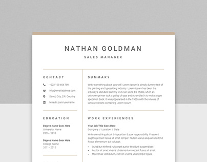 Clean One Page Resume 01