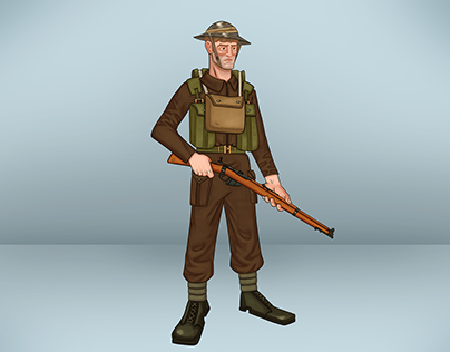 WWII British Soldier CHaracter Design