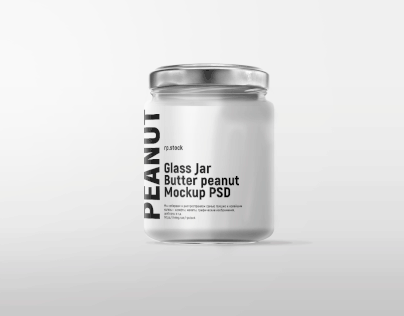 [rpstock] Glass Jar Butter Peanut Mockup PSD free