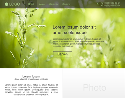 Home page concept for Nature/ Ecology/ Health theme