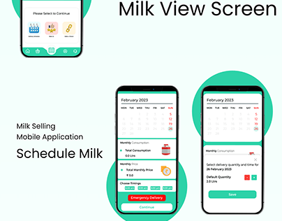 Milk Vendor Application Ui Design Screens