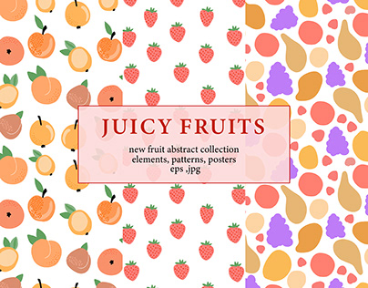 Juicy fruits. Vector collection