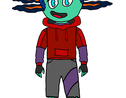 my axolotl character in a different style