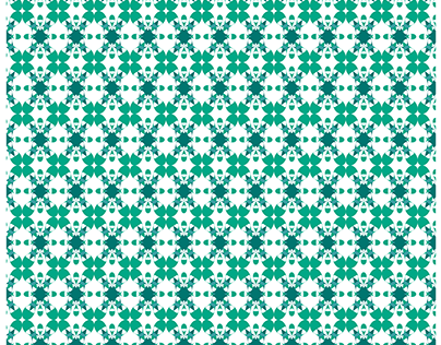 Repeating Geometric and Organic Element Pattern