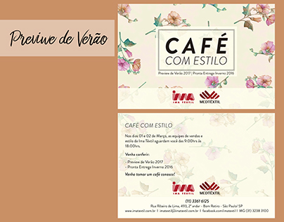 Projeto - Convites Eventos Café com Estilo Ima Têxtil