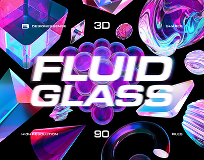 3D Fluid Glass Assets