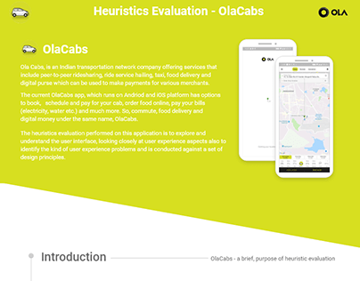 OlaCabs - a heuristic evaluation
