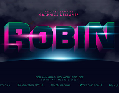 3D Text Effect - Robin Rahman