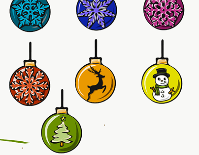 rough draft detailed christmas ornaments