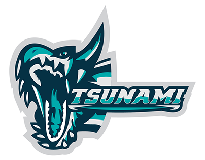 Tsunami Water Dragon Mascot Logo