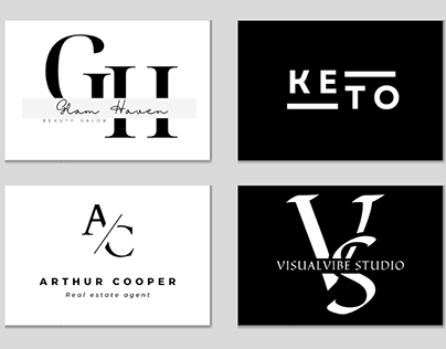 Black & white Logo Design Template (pack of 4)