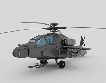 Apache AH-64 attack helicopter 3d model.