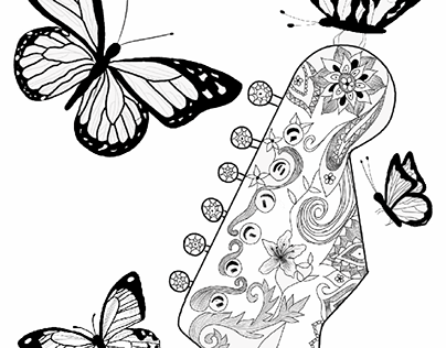 guitar and butterflies