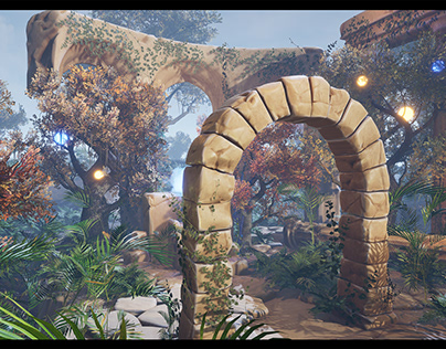 3D ruins in stylized and realistic mode Unreal Engine