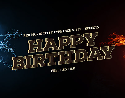 RRR Movie Title Typeface & Text Effects
