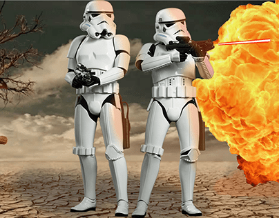 Stormtrooper Battle scene with lighting