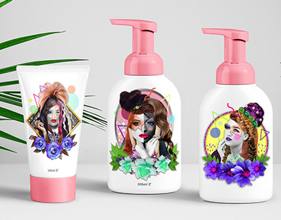 Cool and fun hair care products packaging.