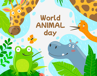 World animal day 2023 Illustrations