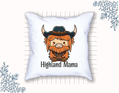 Highland mama funny t shirt design