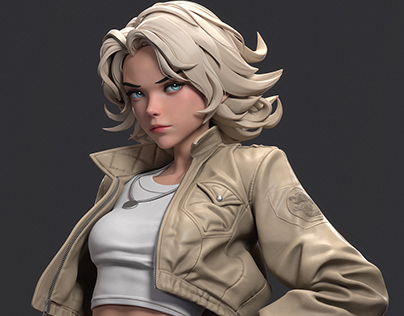 3d stylized girl character