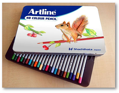 colour pencil tin box
