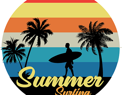 Summer surfing sea t shirt design