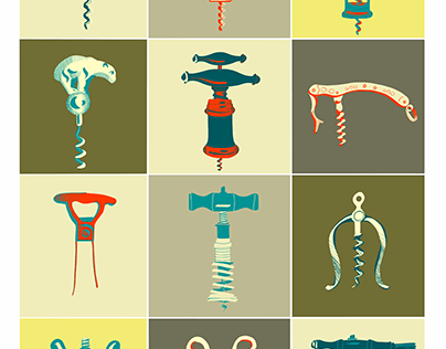 Corkscrew collection poster - Illustration