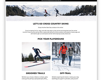 Cross Country Skiing Landing Page