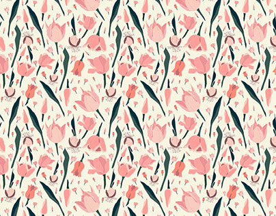 Pattern with tulips