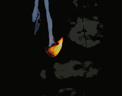 an illustration of fire in the dark taken from a photo