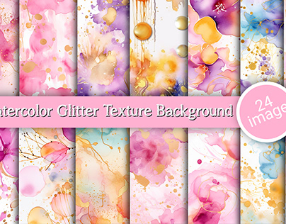 Watercolor glitter texture background