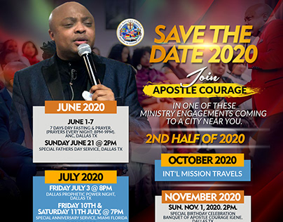 Save The Date 2020 - Courage Igene Events & Happenings