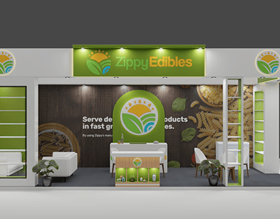ZIPPY EDIBLES EXHIBITION STALL STAND 3D 2023