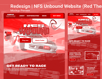 Need For Speed Unbound Website UI Redesign