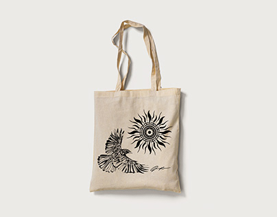 "The Raven" First Nations Tote Bag Design