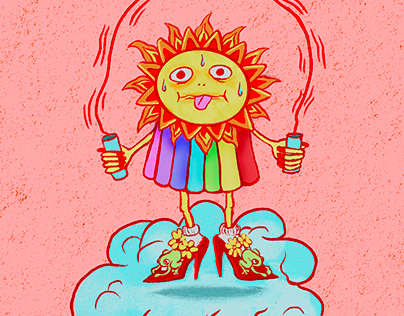 Children illustration sun