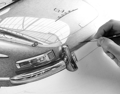 Mercedes-Benz 300 SL | Realistic Drawing
