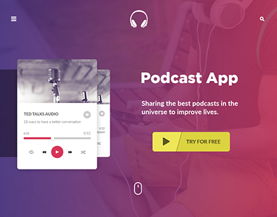 Podcast App - Landing Page
