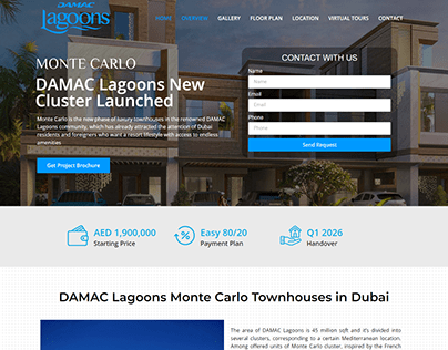 Real estate Damac Lagoons landing page