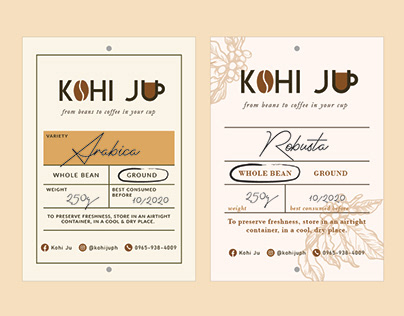 Kohi Ju's Packaging Tag Design