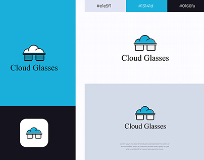 Cloud glasses logo design .