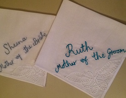 Embroidered Hankies , Wedding Favours
