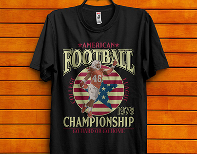 American Football T-shirt Design with Free Mockup
