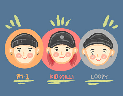 Chibi Icon Illustration (PH-1, Kid Milli, Loopy)