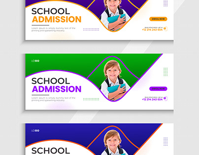 School admission Facebook cover design,